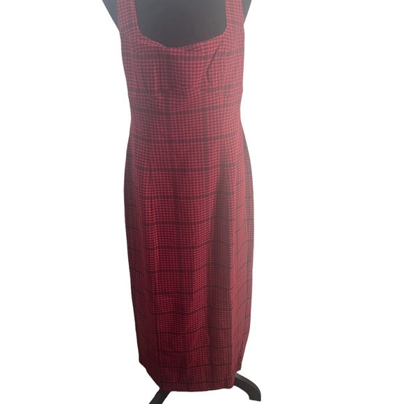 ANTHROPOLOGIE, SZ 8, RED/BLACK, SLEEVELESS, ZIP UP DRESS. NWT - Picture 9 of 11